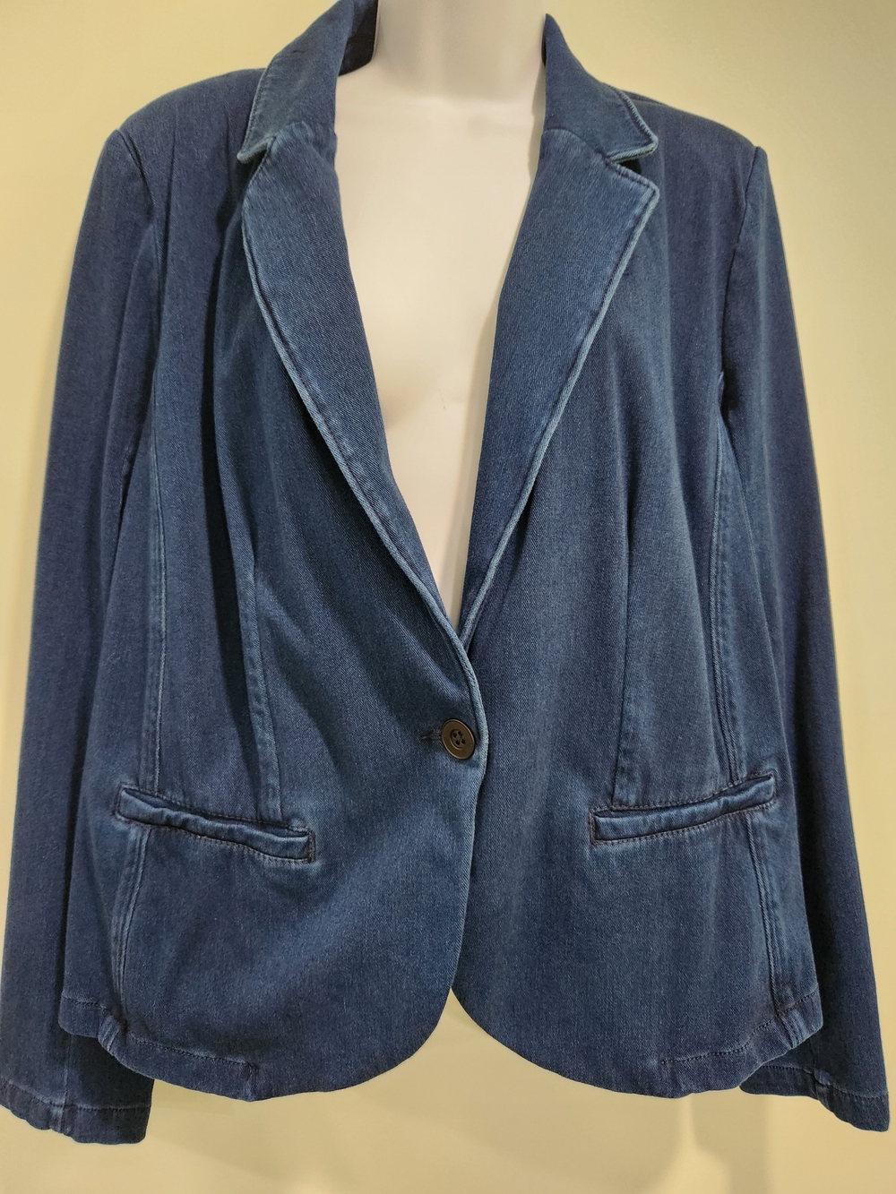 Lane Bryant Dark Blue Denim Blazer Jacket